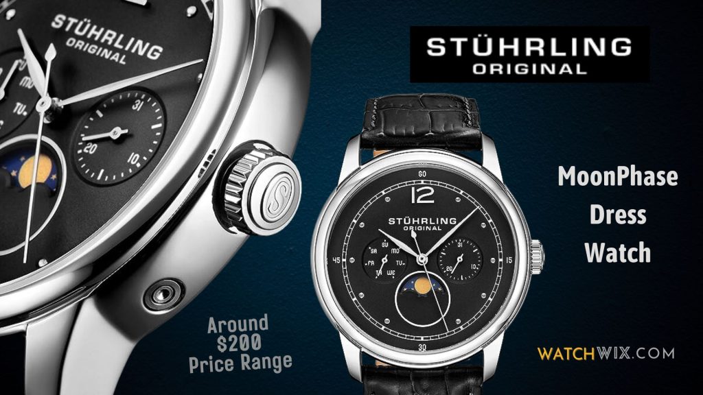 Stuhrling Original Mens MoonPhase Dress Watch